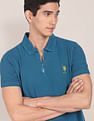 U.S. Polo Assn. Zipper Placket Checked Polo Shirt