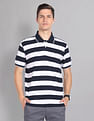 AD by Arvind Horizontal Stripe Moistex Finish Polo Shirt