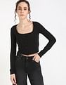 Calvin Klein Jeans Regular-Fit Polyester Scoop Neck Crop Top