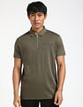 Calvin Klein Regular Half Zip Cotton Polo Shirt