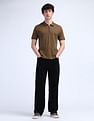 Flying Machine Solid Regular Cotton Polo Shirt