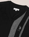 U.S. Polo Assn. V-Neck Vertical Stripe Sweater