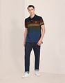 U.S. Polo Assn. Men Multi Colour Horizontal Stripe Pure Cotton Polo Shirt