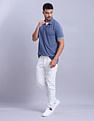 Tommy Hilfiger Mens Blue Solid Polo Shirt