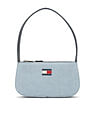 Tommy Hilfiger Solid Blue Cotton Shoulder Bag
