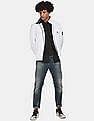 Calvin Klein Men White Zip Up Harrington Jacket
