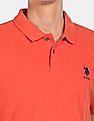 U.S. Polo Assn. Ribbed Collar Cotton Solid Pique Polo Shirt