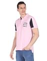 AD by Arvind Cotton Colour Block Polo Shirt