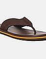 Arrow Men Brown V-Strap Mott Leather Sandals