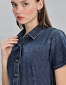 Tommy Hilfiger Cotton Spread Collar Denim Dress
