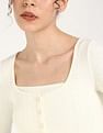 Calvin Klein Jeans Regular-Fit Polyester Scoop Neck Crop Top