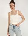 Calvin Klein Jeans Regular-Fit Polyester Scoop Neck Crop Top