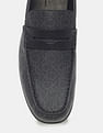 Calvin Klein Men Black Monogram Leather Loafers