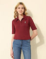 U.S. Polo Assn. Women Regular Fit Solid Polo Shirt