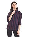 U.S. Polo Assn. Women Vertical Stripe Tencel Shirt