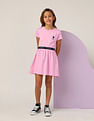U.S. Polo Assn. Kids Girls Solid Fit And Flare Dress