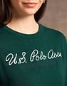 U.S. Polo Assn. Women Pure Cotton Brand Embroidered Sweater