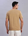 Tommy Hilfiger Mens Beige Solid T-Shirt