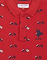 U.S. Polo Assn. Kids Ribbed Collar All Over Print Polo Shirt