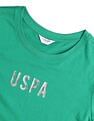 U.S. Polo Assn. Women Regular Fit Brand Printed T-Shirt