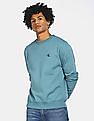 Calvin Klein Men Light Blue Crew Neck Solid Sweatshirt