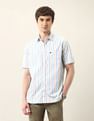 Arrow Sport Vertical Striped Regular Fit Air Soft Shirt