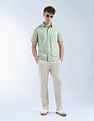 Flying Machine Solid Mid Rise Straight Fit Trousers